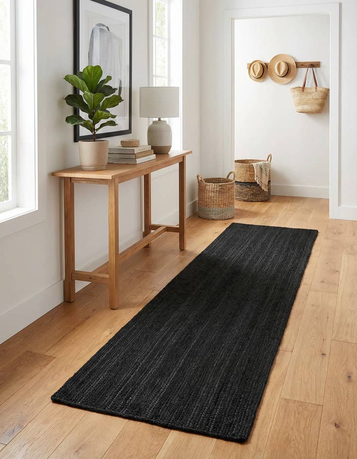 Detail image of 2' 7 x 12'  Hand Braided Jute Runner Rug