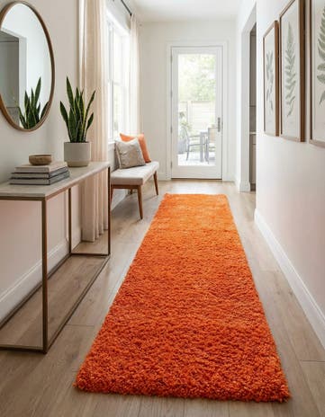 2' 7 x 16' 5 Solid Shag Runner Rug