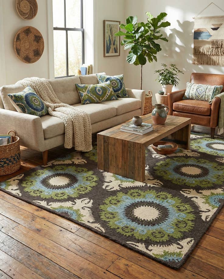 Detail image of 5' 2 x 8' Luna Wool Rug