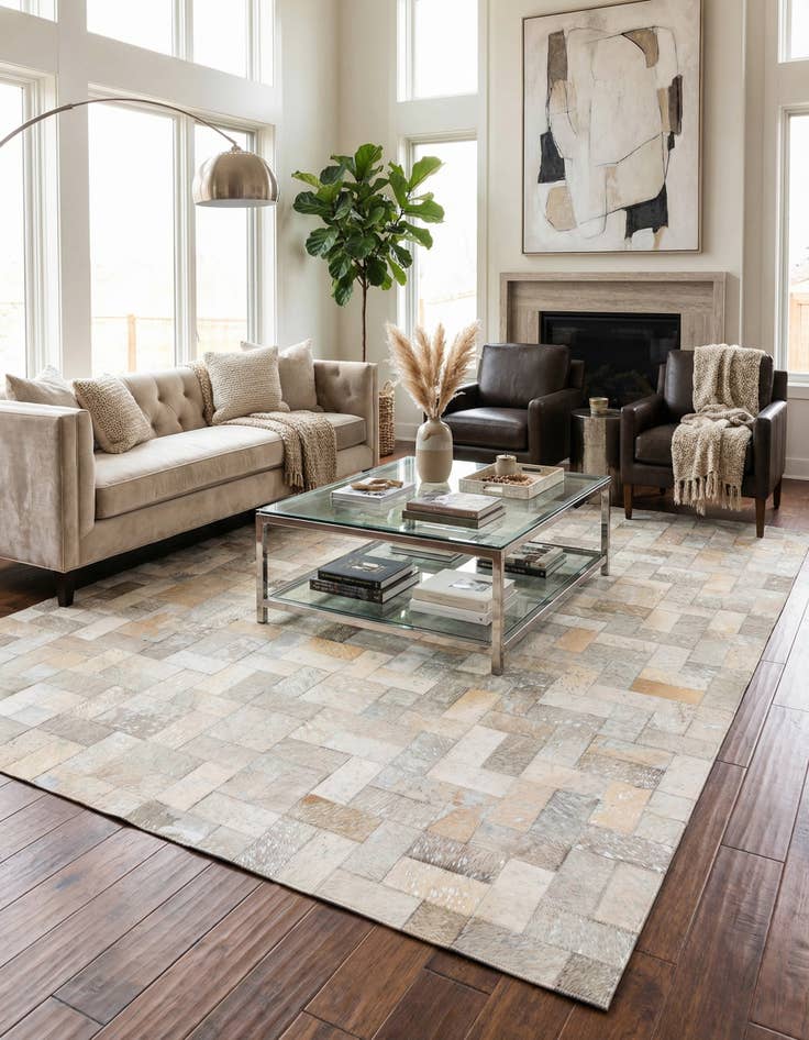 Detail image of 5' 2 x 8' 3 Cowhide Rug