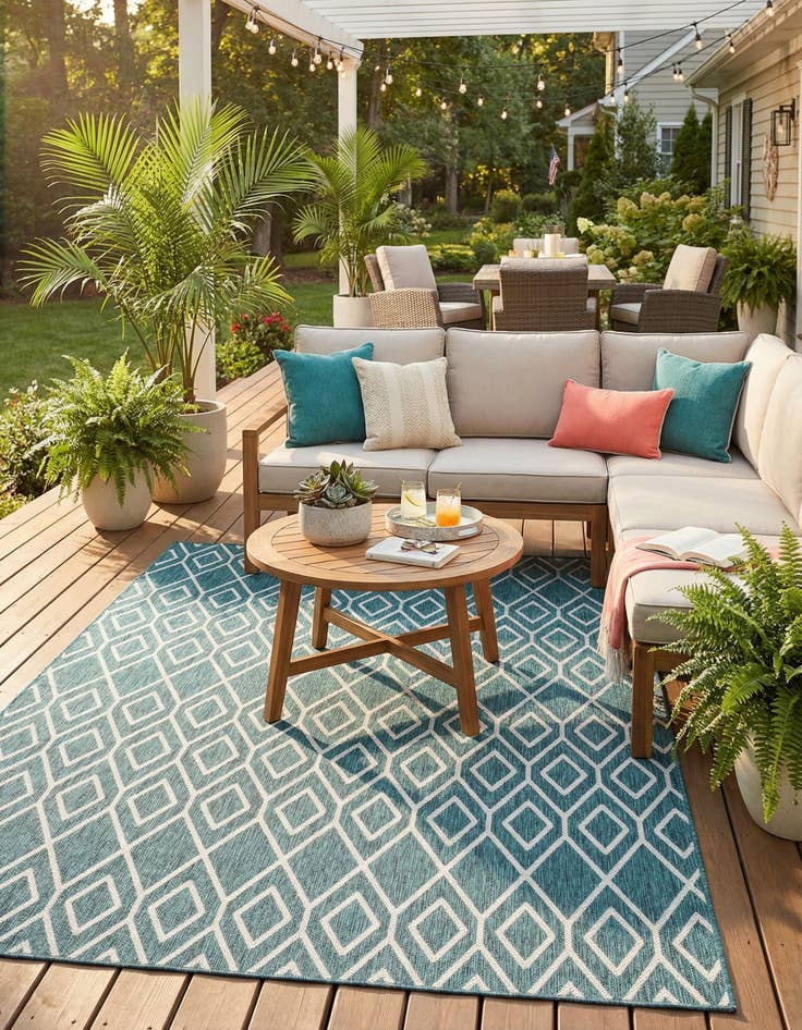 Detail image of 7' x 10' Easy-Clean Jill Zarin Turks and Caicos Indoor / Outdoor Rug