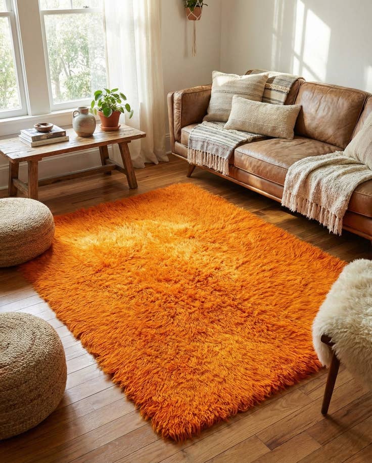 Detail image of 4' 9 x 6' Hand Knotted Moroccan Wool Rug