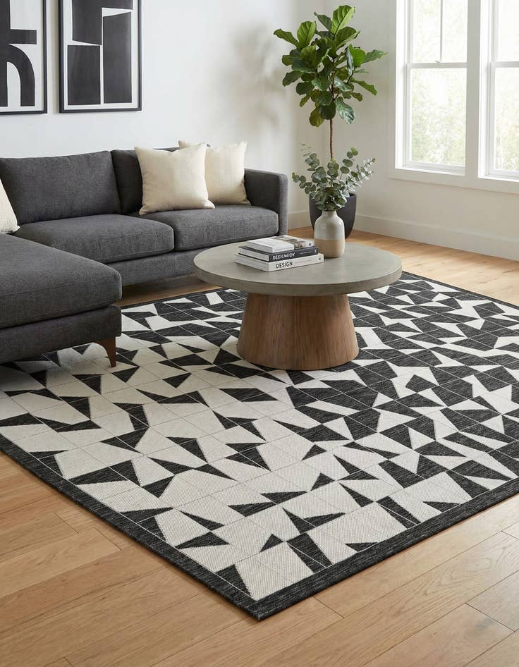 Detail image of 7' 10 x 10'  Washable Modern Indoor / Outdoor Rug