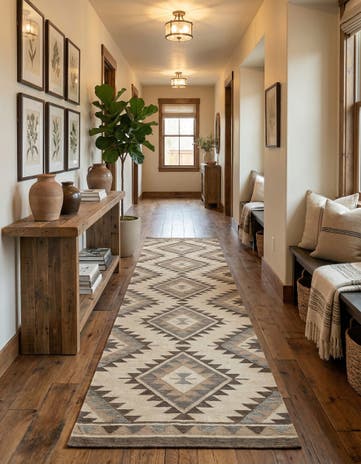 2' 9 x 9' 10 Hand Woven Kilim Maymana Wool Runner Rug