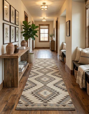 2' 9 x 9' 10 Hand Woven Kilim Maymana Wool Runner Rug