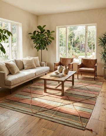 5' 7 x 8' 6 Hand Woven Kilim Modern Wool Rug