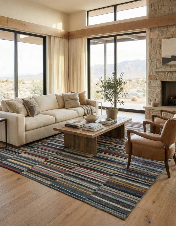 Detail image of 8' x 9' 9  Hand Woven Kilim Modern Wool Rug