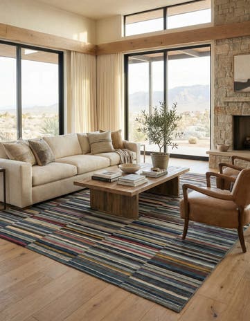 8' x 9' 9 Hand Woven Kilim Modern Wool Rug