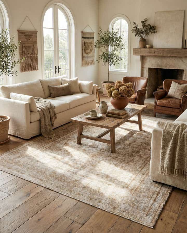 6' 3 x 9' 5 Hand Knotted Ultra Vintage Persian Wool Rug