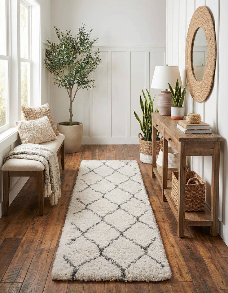 Detail image of  2' x 7' Moroccan Shag Runner Rug