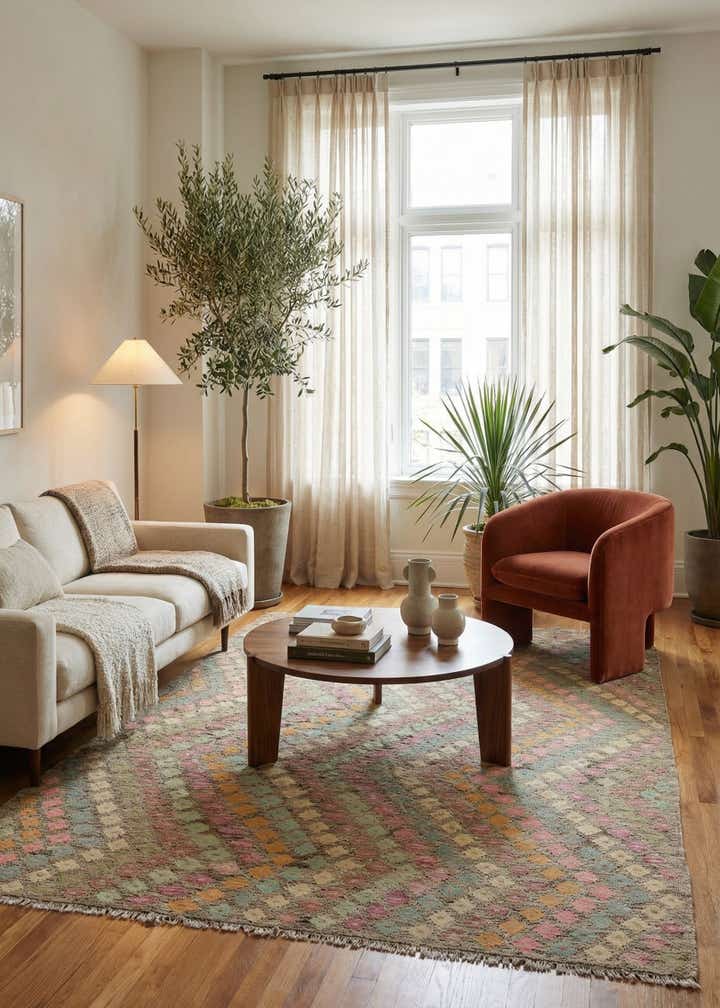 5' 10 x 8' Hand Woven Kilim Modern Wool Rug