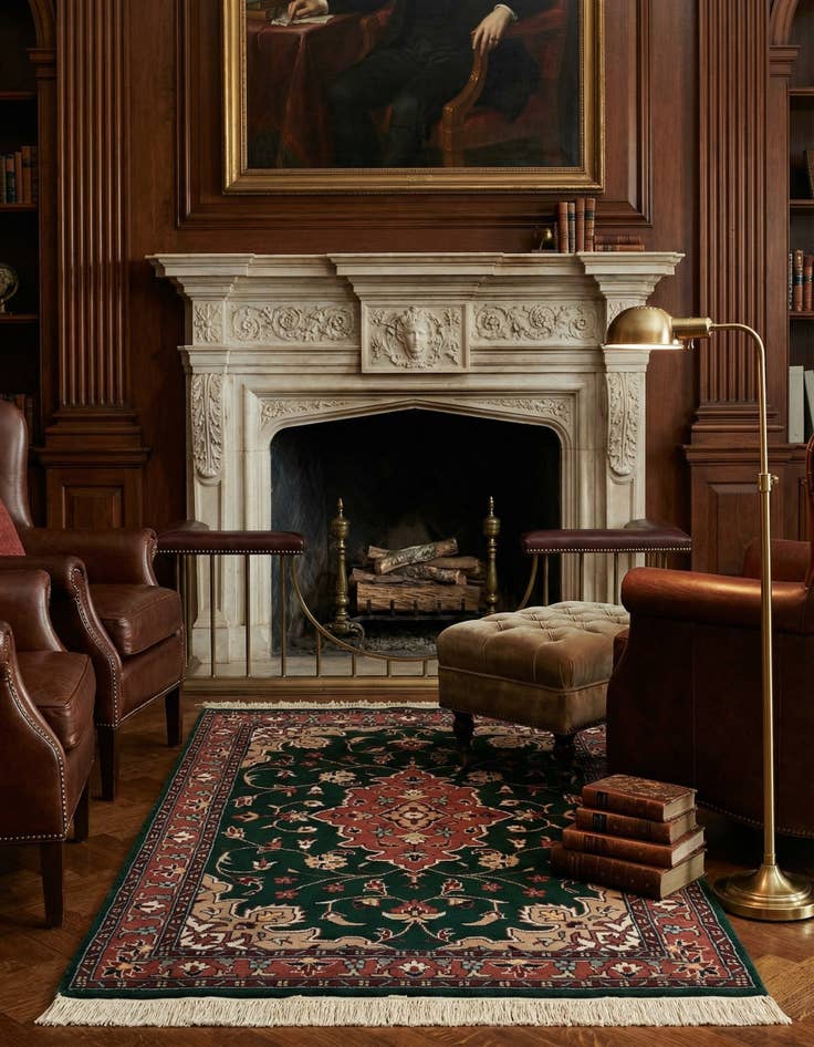 Detail image of 3' 2 x 5' 3 Hand Knotted Lahour Wool Rug