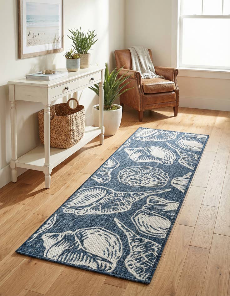 Detail image of 2' x 6' Easy-Clean Coastal Indoor / Outdoor Runner Rug