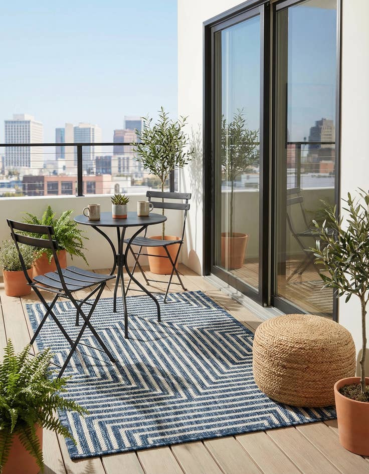 Detail image of 2' x 3'  Washable Modern Indoor / Outdoor Rug