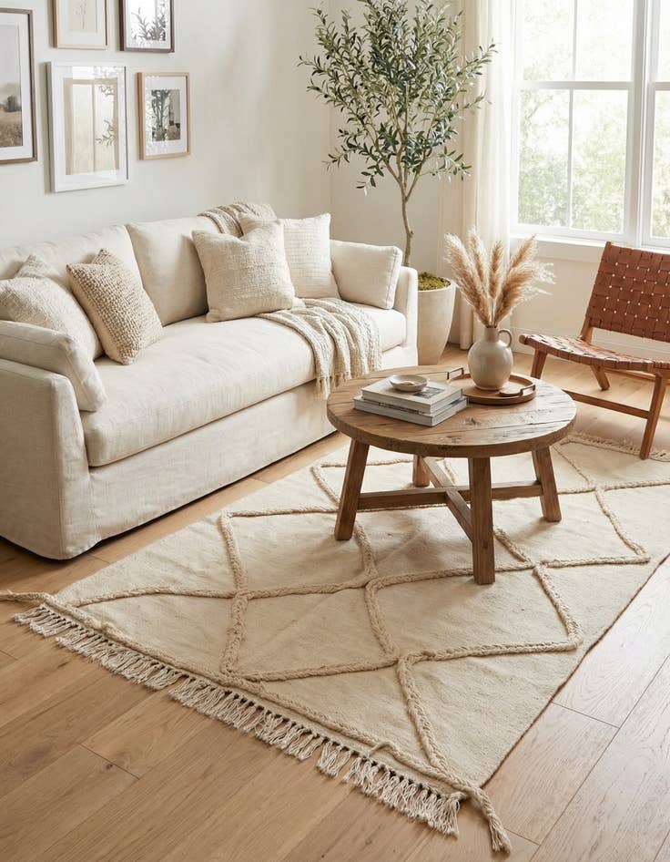 Detail image of 3' 6 x 5'  Hand Knotted Moroccan Wool Rug