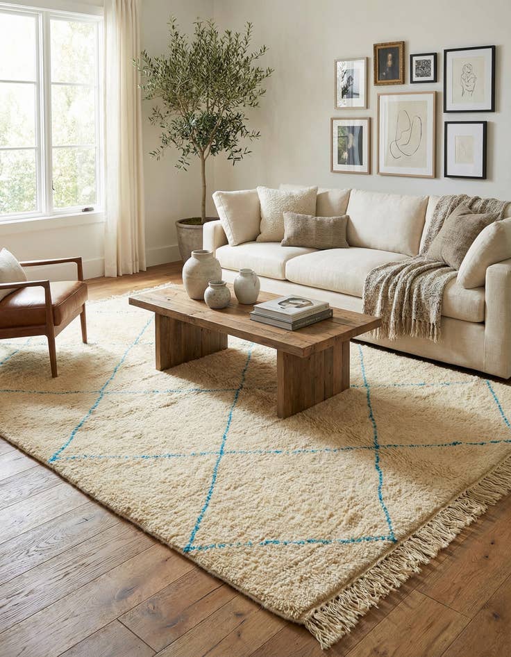 Detail image of 6' 10 x 10' 2  Hand Knotted Moroccan Wool Rug