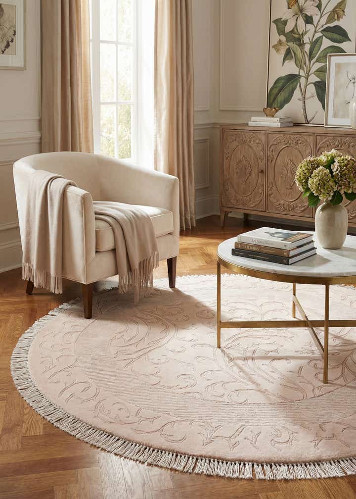 4' 10 x 4' 10 Hand Knotted Darya Wool Round Rug