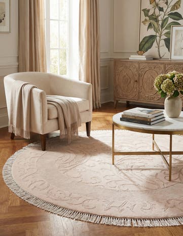 4' 10 x 4' 10 Hand Knotted Darya Wool Round Rug