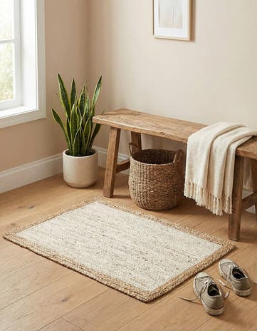2' x 3' 1 Handmade Braided Jute Rug