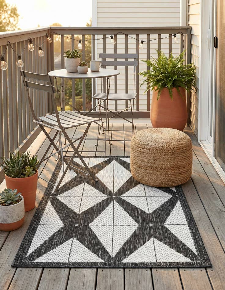 Detail image of 2' x 3'  Washable Modern Indoor / Outdoor Rug