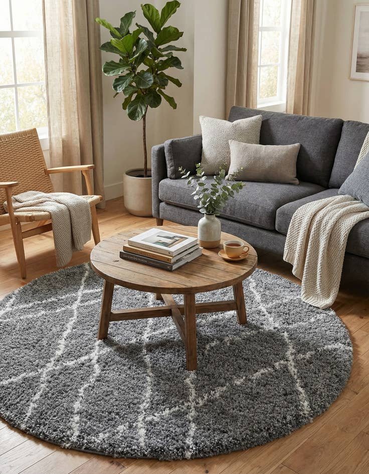 Detail image of  6' x 6' Soft Touch Shag Round Rug