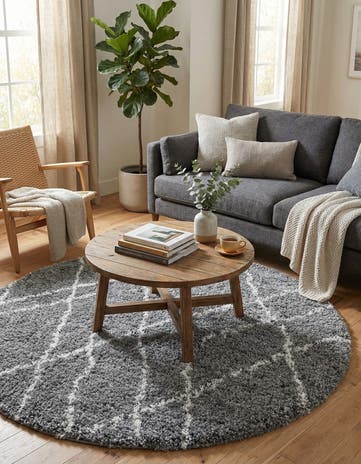 6' x 6' Soft Touch Shag Round Rug