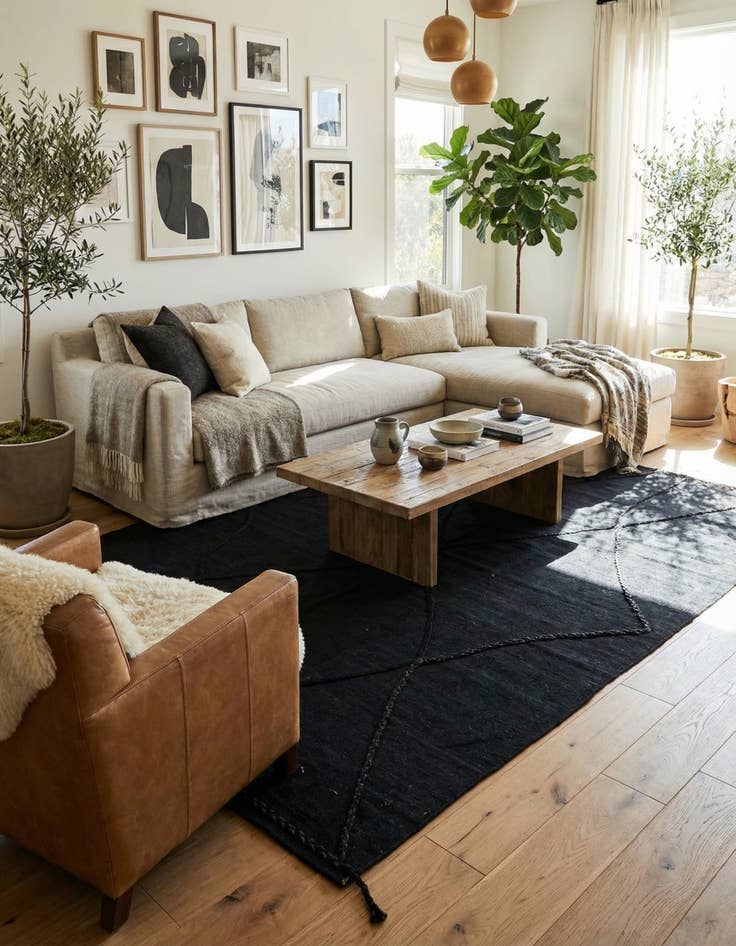 Detail image of 5' 8 x 8'  Hand Knotted Moroccan Wool Rug