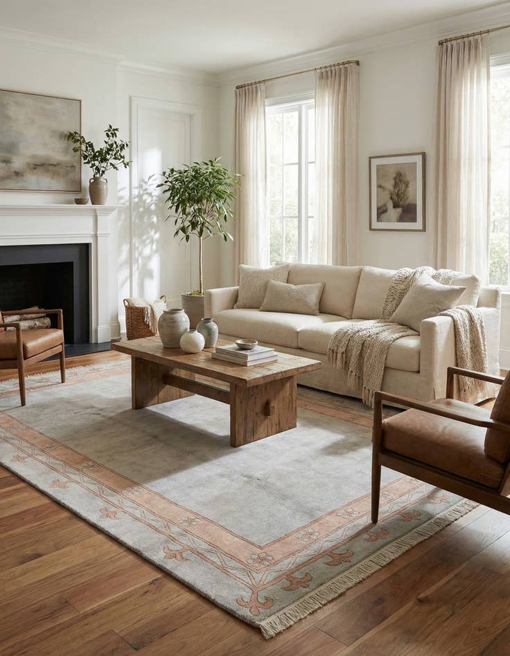 Detail image of  6' 8 x 10'  Hand Knotted Tibet Wool Rug