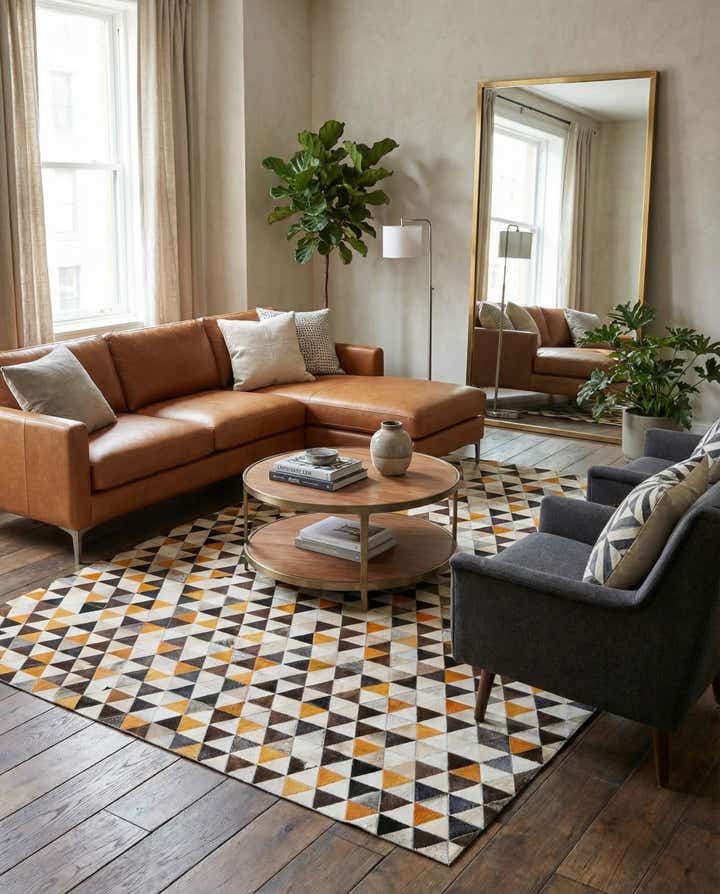 7' 11 x 10' Cowhide Stocks Rug