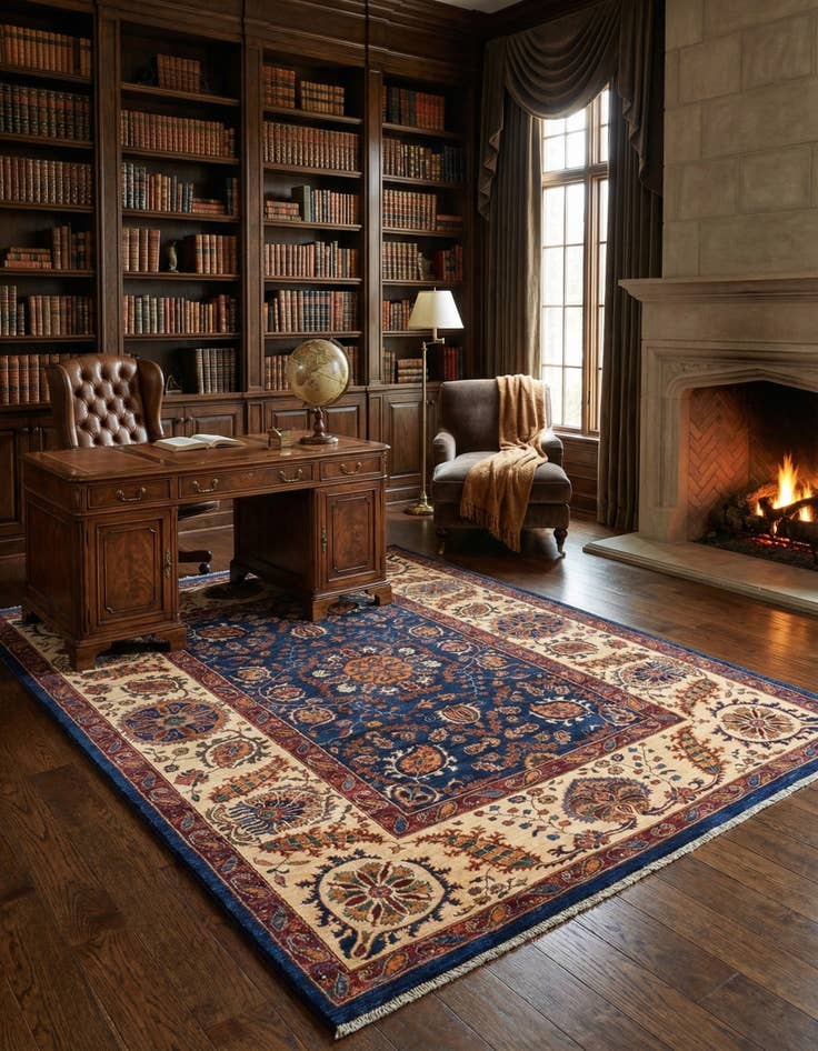 Detail image of 7' x 9' 2  Hand Knotted Peshawar Ziegler Rug