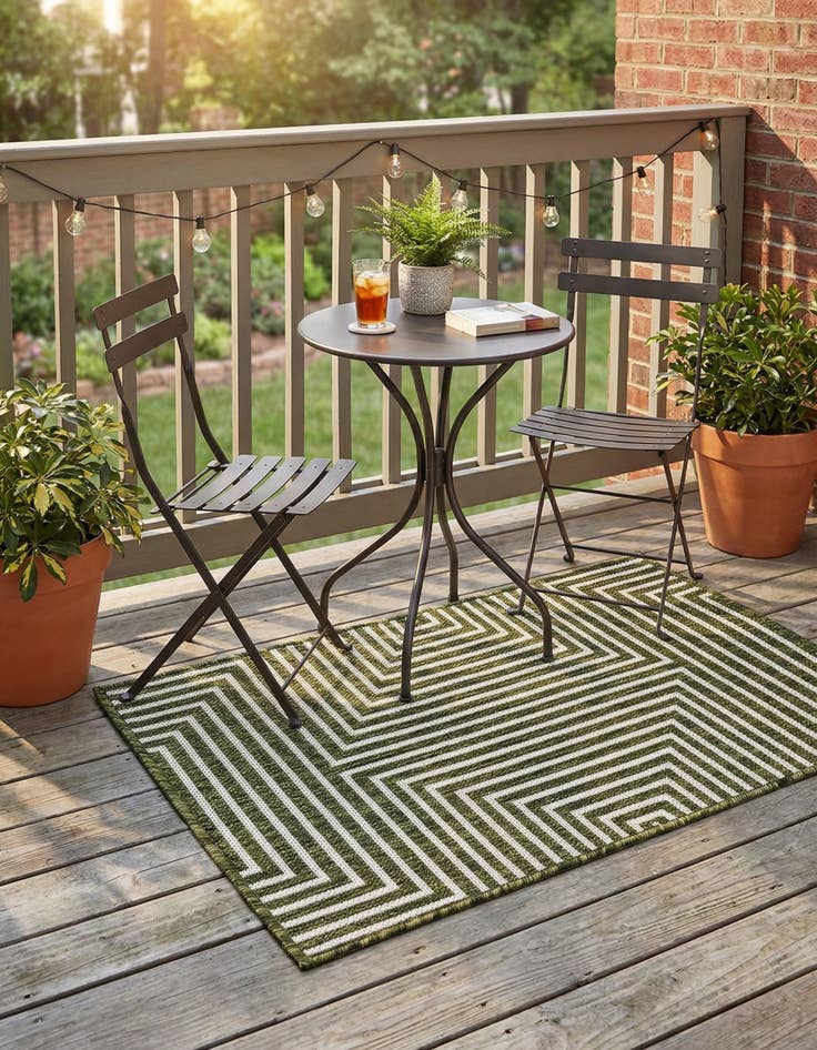 Detail image of 2' x 3' Easy-Clean Modern Indoor / Outdoor Rug