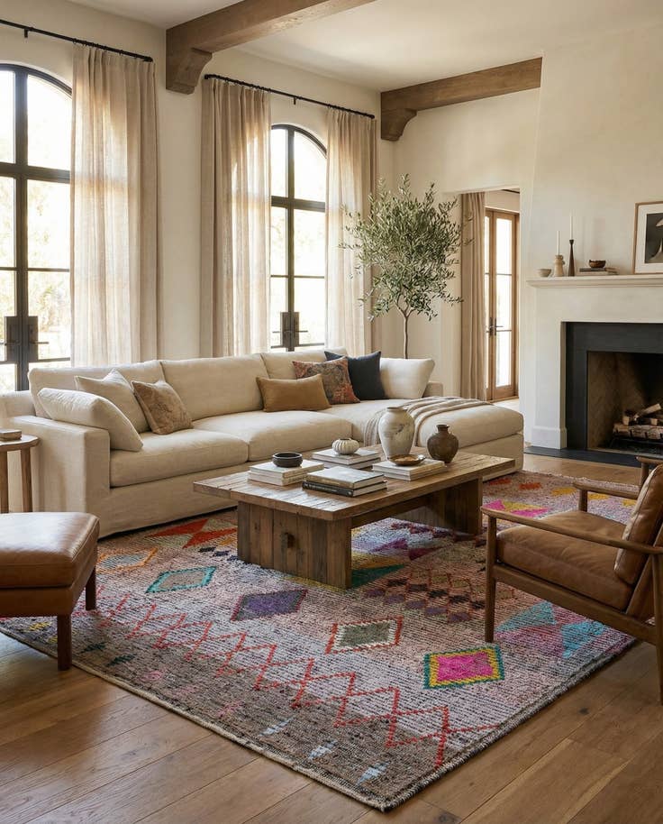 Detail image of 8' 2 x 11' Hand Knotted Moroccan Wool Rug