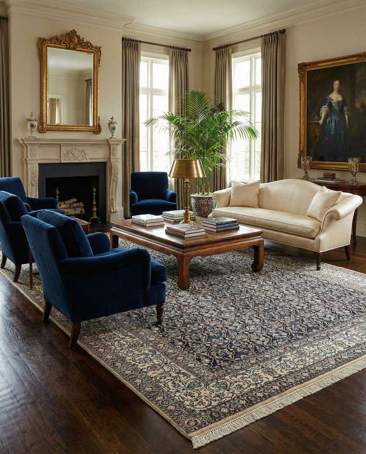 6' 8 x 9' 11 Hand Knotted Nain Rug