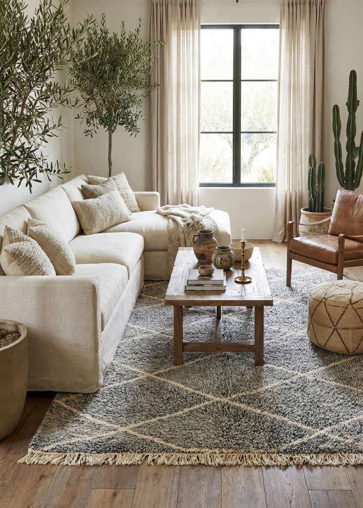 6' 3 x 9' Hand Knotted Moroccan Wool Rug
