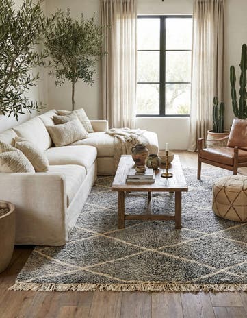 6' 3 x 9' Hand Knotted Moroccan Wool Rug