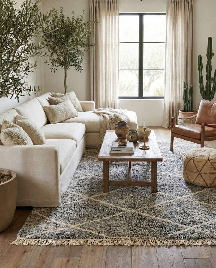 6' 3 x 9' Hand Knotted Moroccan Wool Rug
