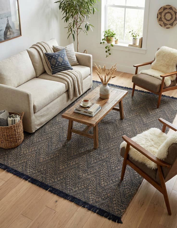 Detail image of 7' 10 x 10'  Hand Braided Jute Rug