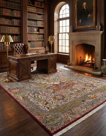 9' 7 x 13' 1 Hand Knotted Kashmar Persian Wool Rug