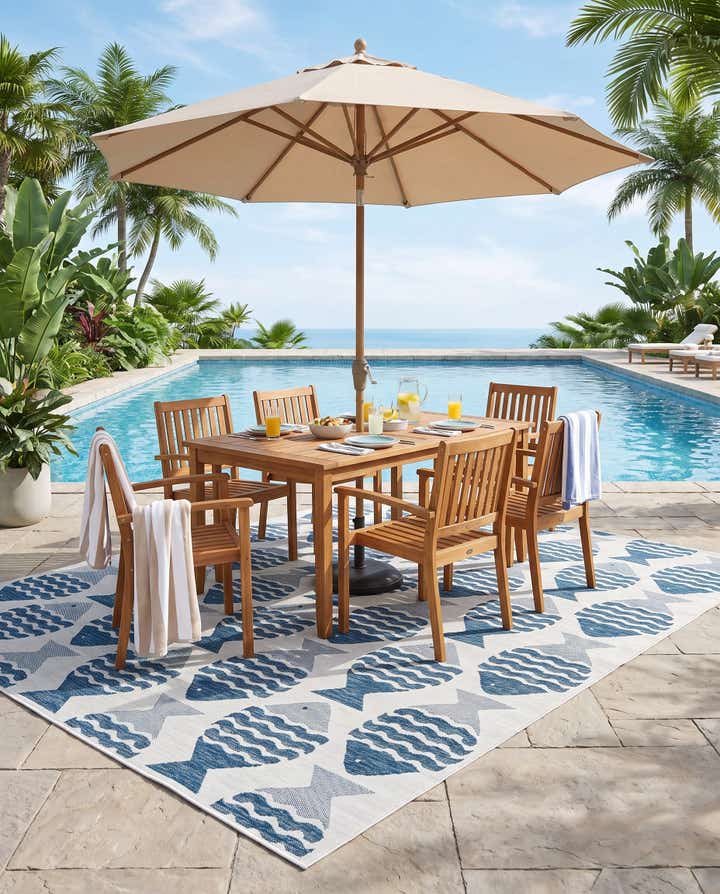 9' x 12' Easy-Clean Coastal Indoor / Outdoor Rug