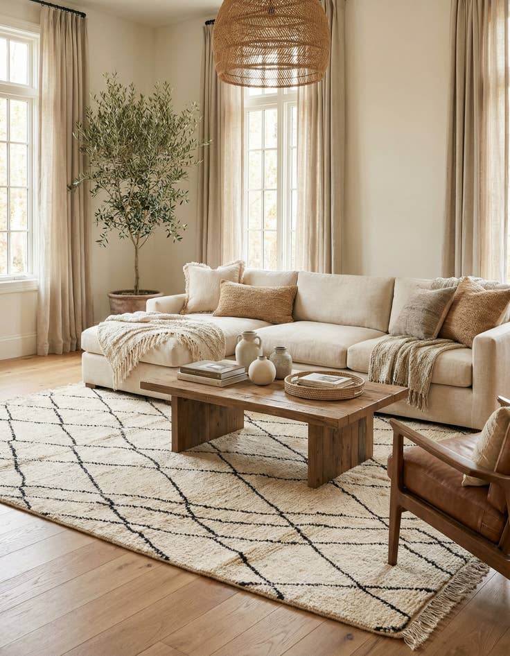 Detail image of 6' x 9' 7  Hand Knotted Moroccan Wool Rug