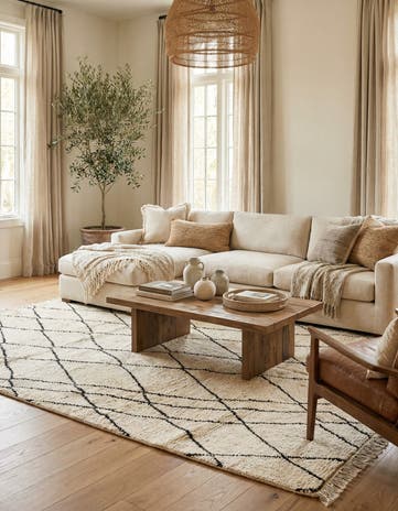 6' x 9' 7 Hand Knotted Moroccan Wool Rug
