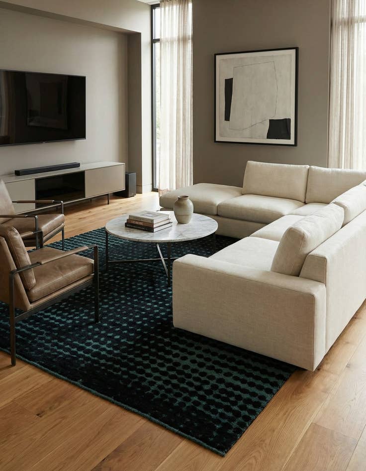 Detail image of 6' 4 x 10'  Hand Knotted Darya Wool Rug