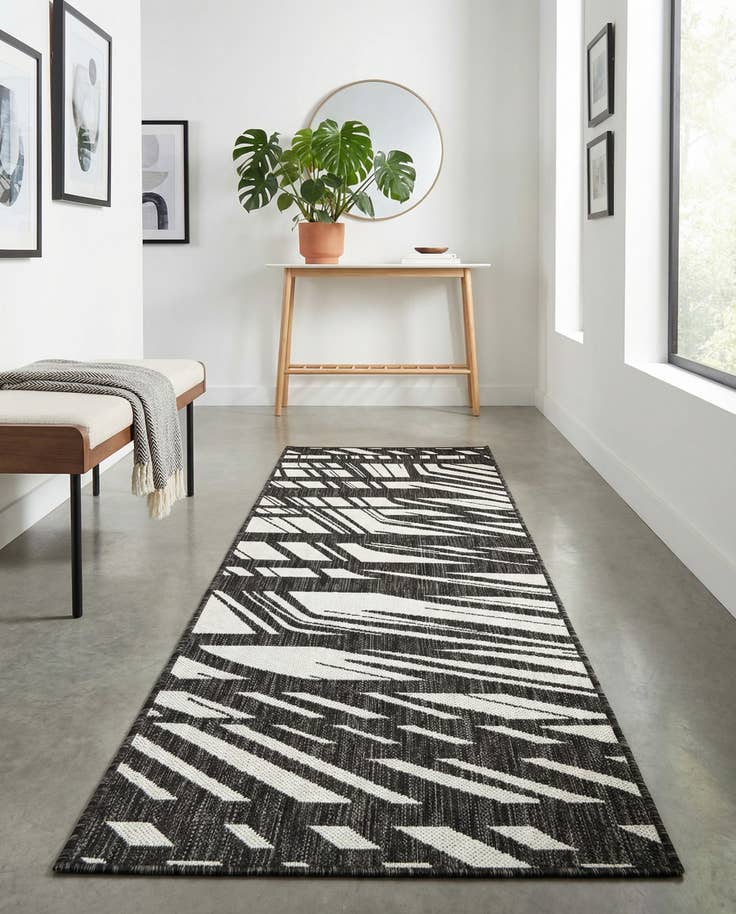 Detail image of 2' x 6' Easy-Clean Modern Indoor / Outdoor Runner Rug