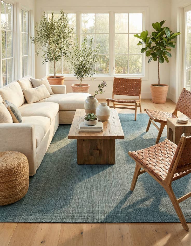 Detail image of 10' x 13' 1  Washable Solid Indoor / Outdoor Rug