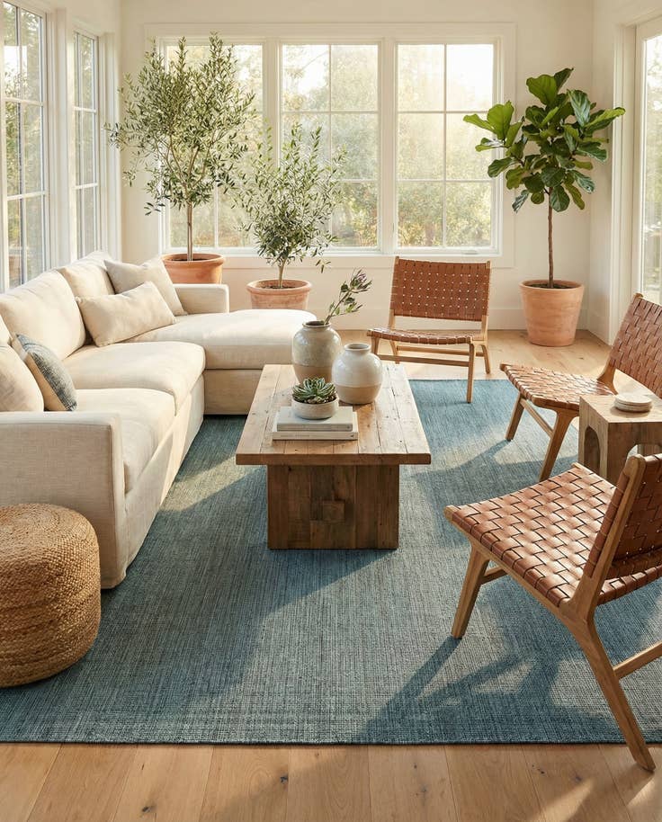 Detail image of 10' x 13' 1 Easy-Clean Solid Indoor / Outdoor Rug