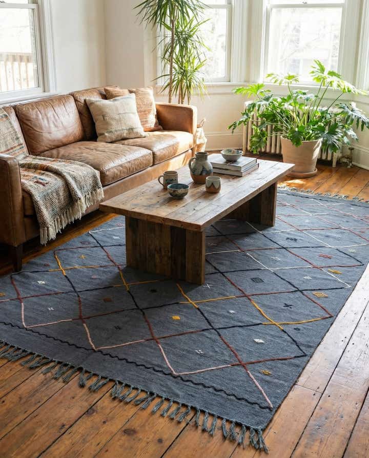6' 5 x 9' 2 Hand Knotted Moroccan Wool Rug