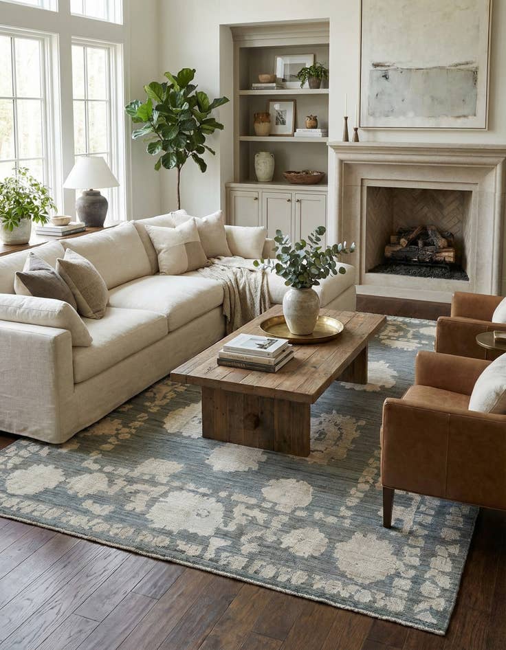 Detail image of 10' x 14'  Hand Knotted Oushak Wool Rug