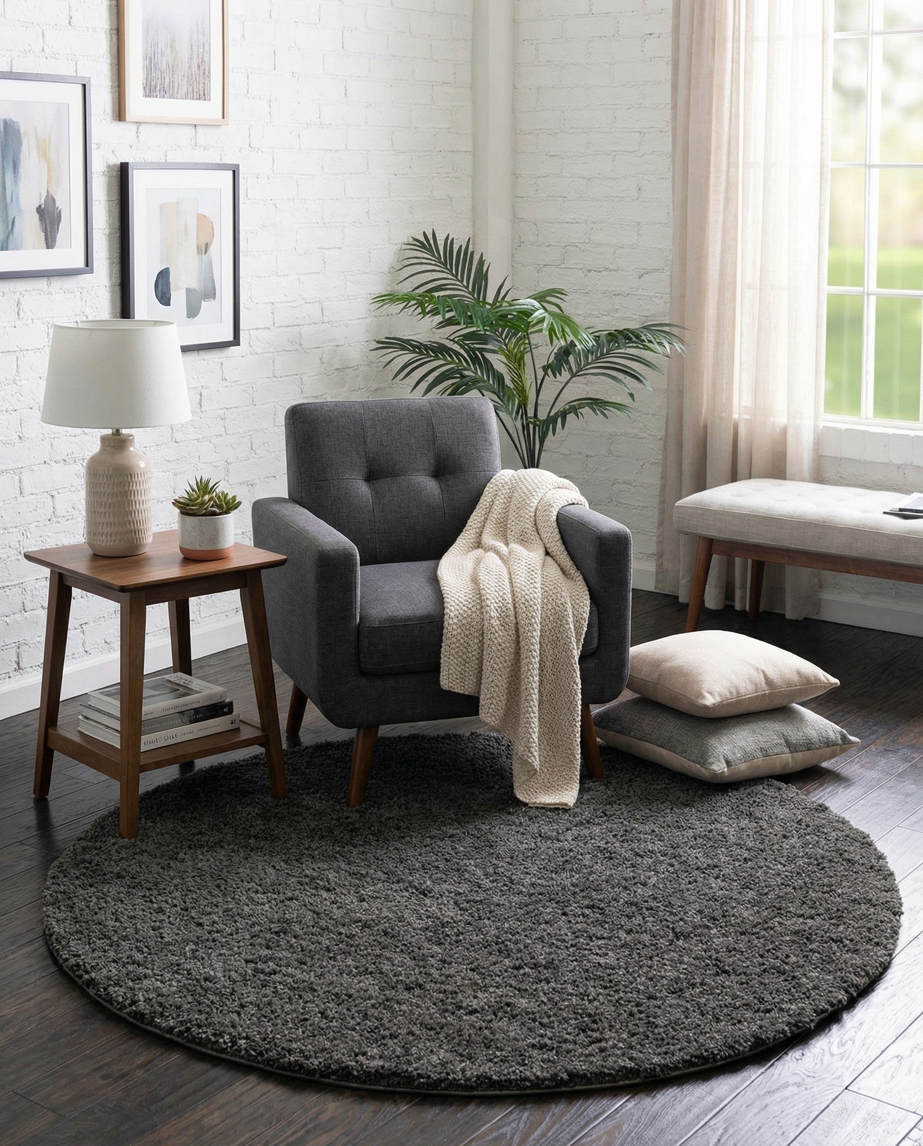  5' x 5' Everyday Shag Round Rug