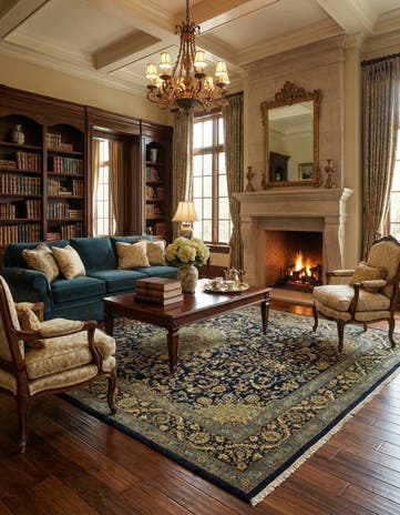 10' 1 x 13' Hand Knotted Kashan Persian Wool Rug