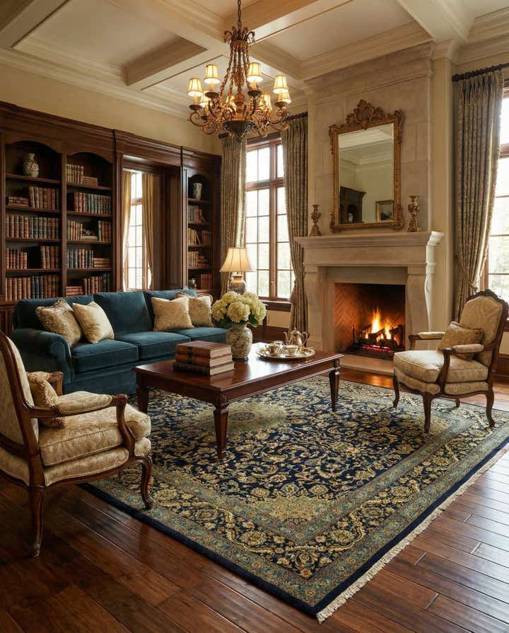 10' 1 x 13' Hand Knotted Kashan Persian Wool Rug